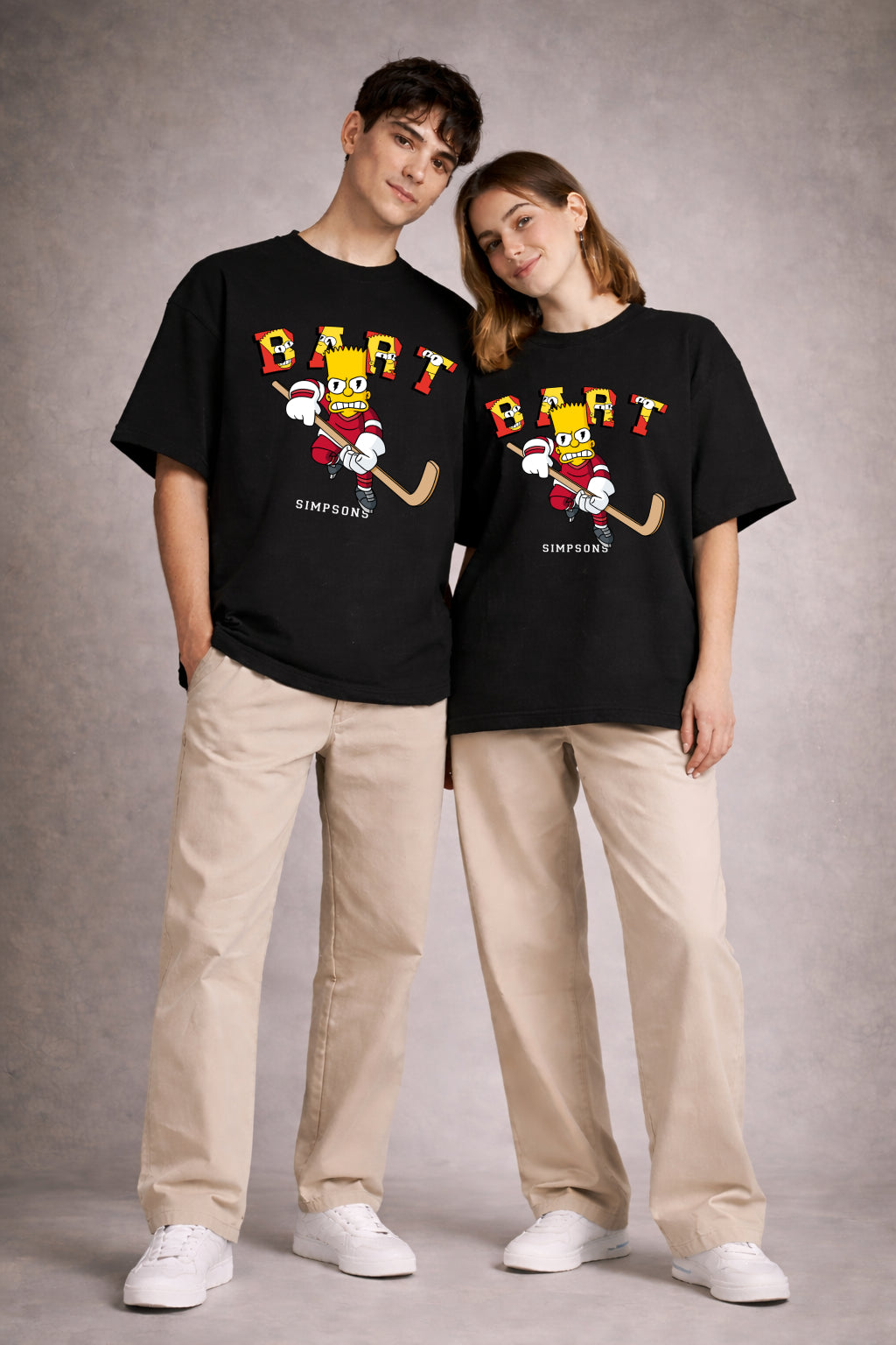 Bart Hockey - Black Oversized Unisex T-Shirt