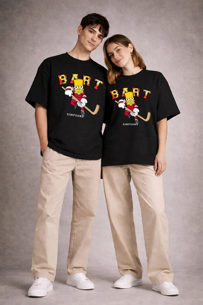 Bart Hockey - Black Oversized Unisex T-Shirt