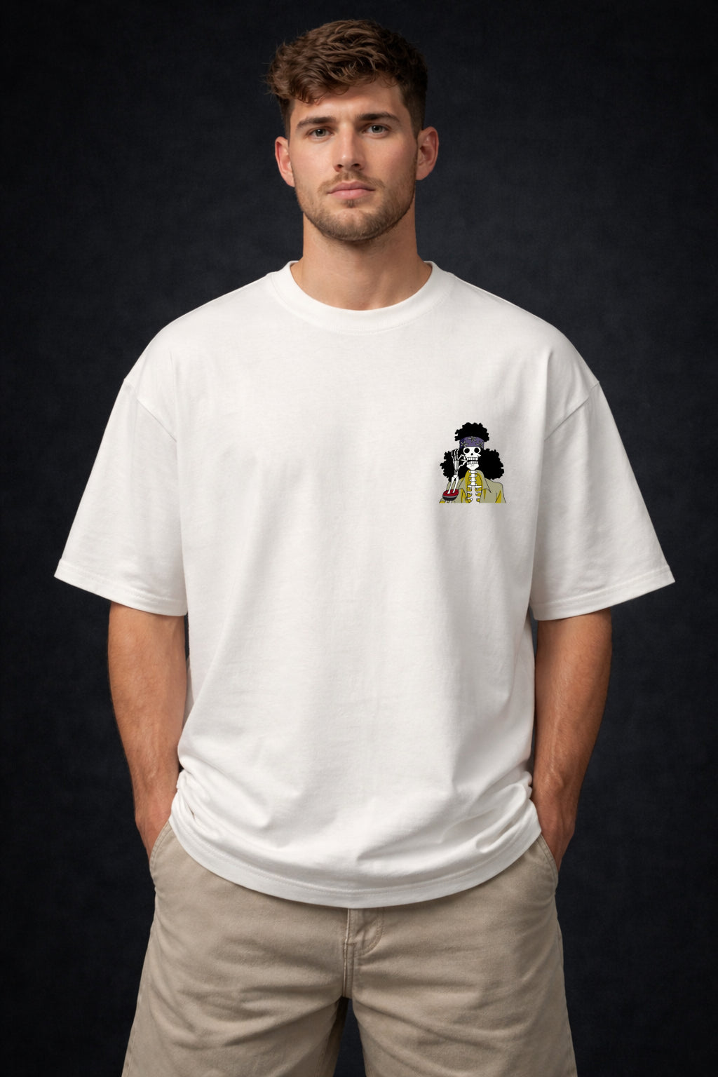 Brook – Bone White Oversized Men's T-Shirt
