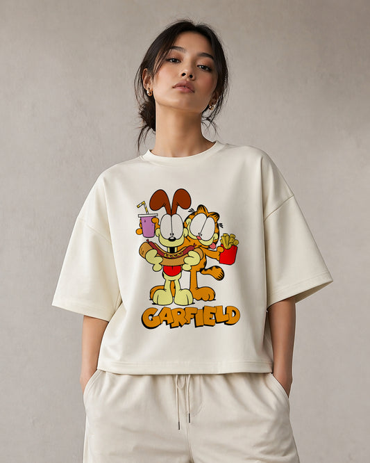 Garfield - Off-White Oversized Unisex T-Shirt