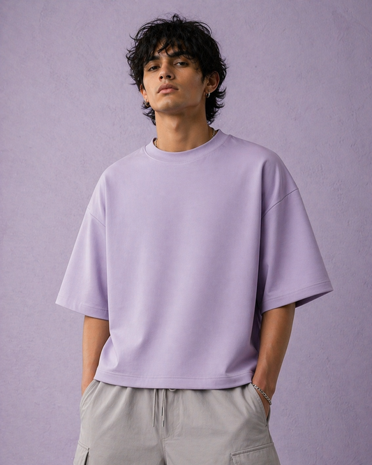 Unisex Plain Oversized T shirt - Lilac