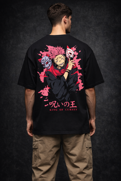 King of Curses – Midnight Black Oversized Men's T-Shirt