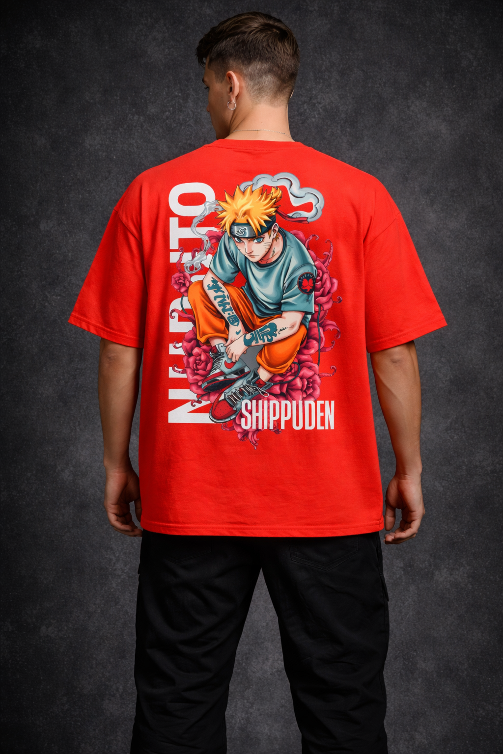 Naruto Shippuden – Crimson Oversized Men's T-Shirt