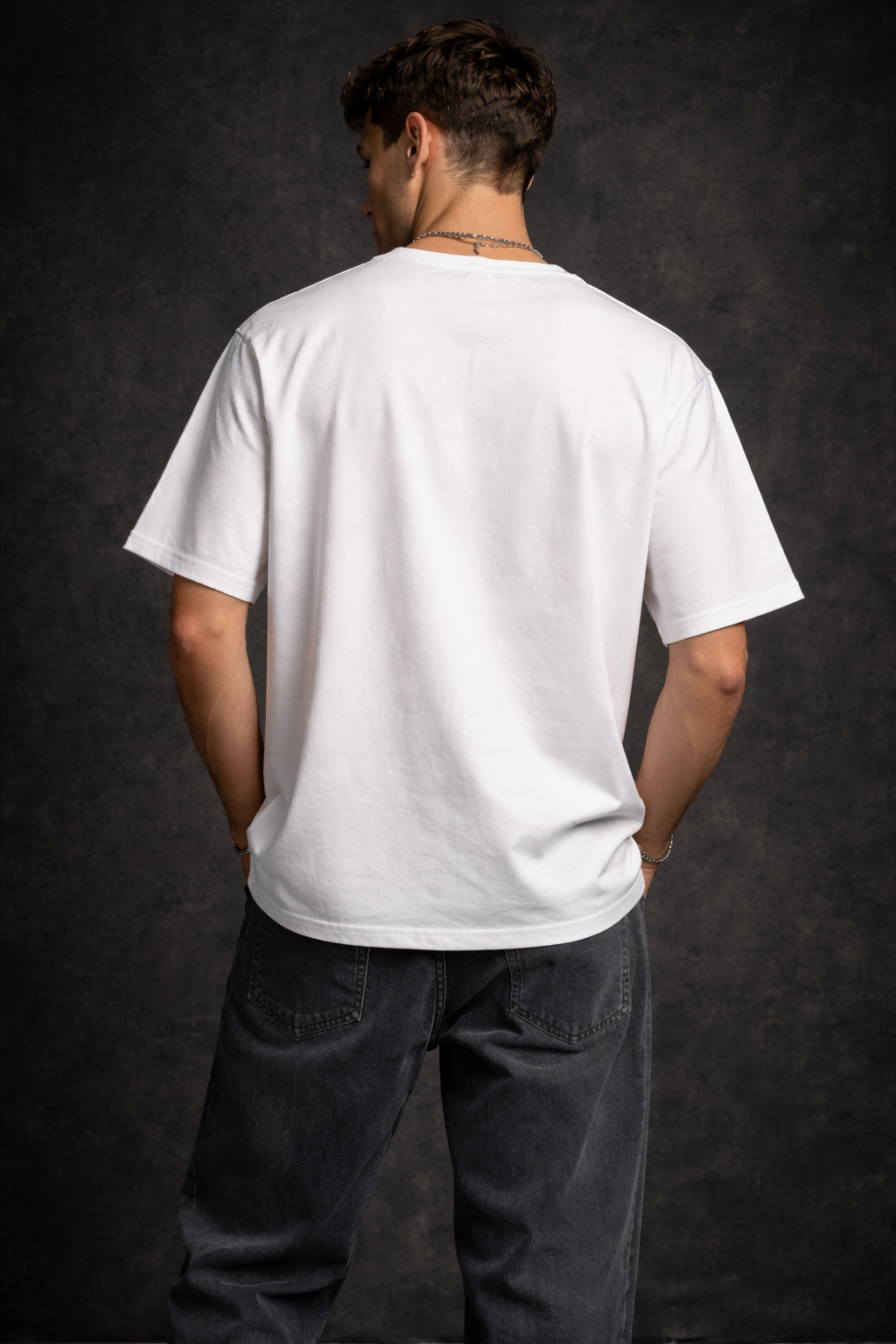 Sacred Elephant – White Oversized Men's T-Shirt