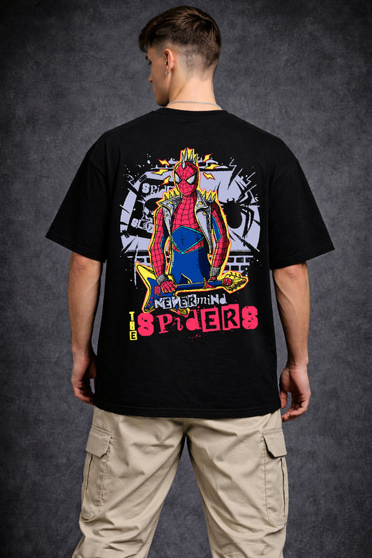 Spider Punk – Midnight Black Oversized Men's  T-Shirt