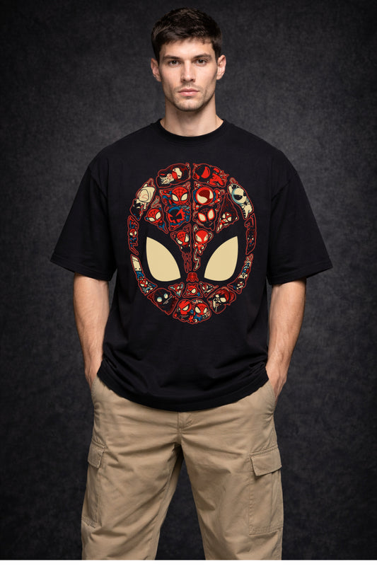 Spider-verse Mask – Black Oversized Men's  T-Shirt