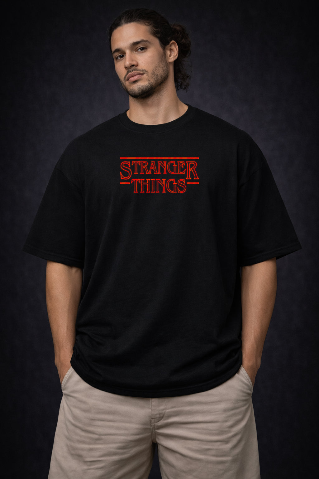 Welcome to Hawkins – Midnight Black Oversized Men's  T-Shirt